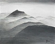 l`atelier du pouzadoux auvergne peinture tableau toile acrylique paysage auvergne volcans chaine des puys puy de dome